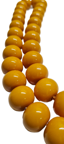 164 Gr 20X16 mm Habbe Ölçülerde 50 cm Uzunluğunda Eski Döküm Bowling Topundan Çubuk Katalin Malzeme Kuru Torna El Yapımı Usta İşi Kolleksiyonluk Büyük Boy Özel Tespih (SARI)