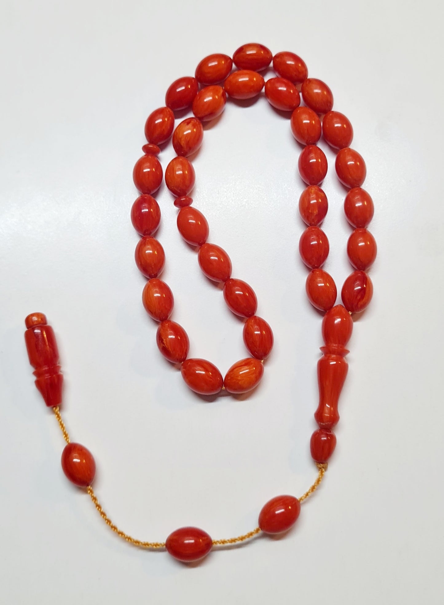 Kolleksiyonluk Kuru Torna El Yapımı Eski Malzeme Yeni Tornalanmış Usta İşi 11,5 X 8 mm Ölçülerinde 24 Gr 35 CM Sıralı Sistem Kalem İşcilik Eski Çubuk Döküm Katalin Malzemeden El yapımı Usta Tespih