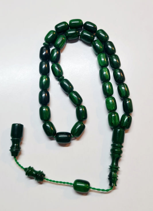 Collectible Dry Lathe Handmade Masterwork 12X8 mm Dimensions 26 Gr Tasseled Old Rod Casting Catalin Material Handmade Rosary.