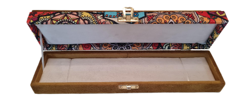 Velvet Covered Luxury Jewelry, Rosary and Jewelry Box, Stylish Jewelry Box with Special Pattern and Soft Interior Surface