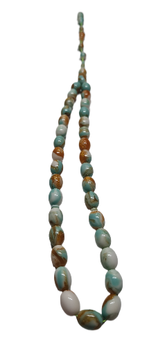 Collectible Dry Lathe Handmade Masterwork 12X9 MM Sized Sequential Pen System Handmade Moire Prayer Beads Shaved from Old French Galilite Material (TURQUOISE BLUE)