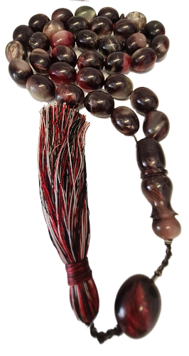 GIANT SIZE CUSTOM MADE, 244 Grams, 19X25 mm, 68 Centimeters, Cast Phenol Rod Material, Handmade Master Craftsmanship, Collectible Artwork Rosary in Special Velvet Box