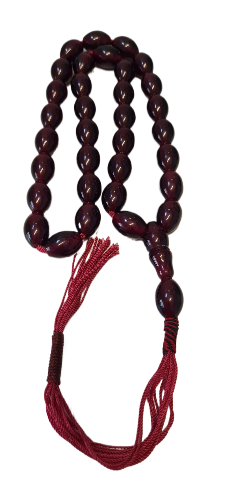 Giant Size 112 Grams, 15x21mm, 61 Centimeters, Masterpiece Rosary Made of Old Object Dice Material, Dry Lathe, Handmade, Perfect Workmanship, Collectible Special Velvet Boxed Rosary