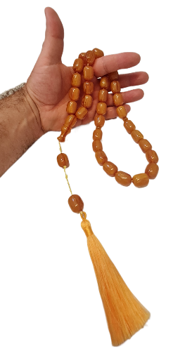 DEV BOY, Özel Kadife Kutulu Tespih, 126 Gram, 15x19 mm, 57 Santim Eski Döküm Katalin Çubuk Malzemeden Usta İşi El Yapımı, Kuru Torna İşcilik, Katalin Tespih, Mükemmel İşcilik, Kolleksiyonluk Tespih