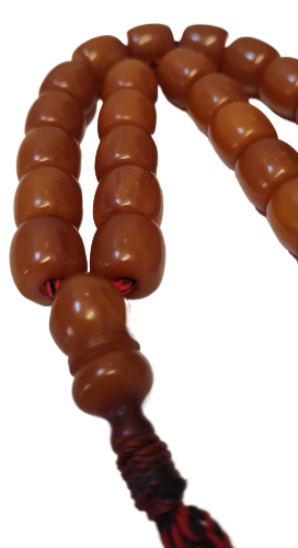 Özel Kadife Kutulu, 86 Gram, 15x14 mm, 55 Santim, Eski Katalin Objeden Yapılma Kolleksiyonluk Tespih, Usta İşi El yapımı Kuru Torna Traşlı Kolleksiyonluk Özel Püsküllü Tespih