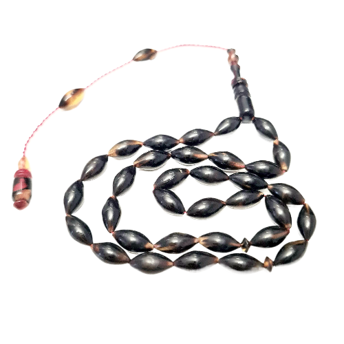 Master Handmade Caretta Caretta Turtle Collectible Prayer Beads in Special Velvet Box, Sequential System, Pen Workmanship, 6X10 mm, 34 cm, 10 Gr