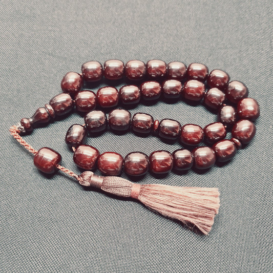 14 X 13 mm, 75 Gr, 40 Cm, Traşlanmış Eski Döküm Malzemeden Yapılma, Usta İşi Kuru Torna Büyük Boy Katalin Tespih