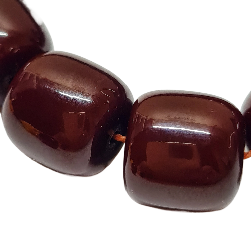 13 X 13 mm, 68 Gr, 37 Cm Örme Püsküllü Eski Obje Malzemeden Yapılma Usta İşi Kuru Torna Kolleksiyonluk Katalin Tespih