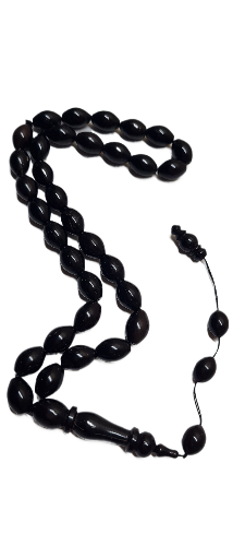 14 X 10 mm, 37 Gr, 39 Cm Sıralı Sistem Püskül Abanoz Ağacı Usta İşi Kuru Torna El Yapımı Kolleksiyonluk Tespih