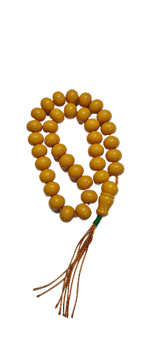 164 gr 20x16 mm Round Dimensions 50 cm Long Old Cast Bowling Ball Rod Katalin Material Dry Lathe Handmade Masterwork Large Special Collectible Prayer Beads (YELLOW)