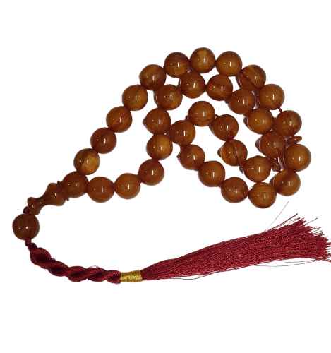 16x15 mm Habbe size, 87 g weight, 47 cm length, old material Syrian casting, dry lathe master work, handmade collectible rosary