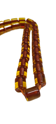 11x12 mm Habbe ölçülerinde 47 Gr Ağırlık 42 Cm Uzunluğunda Alman Zarı Eski Malzeme Kuru Torno Usta İşi Kolleksiyonluk Kadifemsi Çekim Yumuşak yapı Özel Tespih