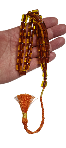 11x12 mm Habbe ölçülerinde 47 Gr Ağırlık 42 Cm Uzunluğunda Alman Zarı Eski Malzeme Kuru Torno Usta İşi Kolleksiyonluk Kadifemsi Çekim Yumuşak yapı Özel Tespih