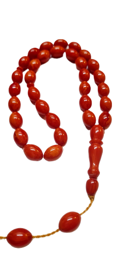 Kolleksiyonluk Kuru Torna El Yapımı Eski Malzeme Yeni Tornalanmış Usta İşi 11,5 X 8 mm Ölçülerinde 24 Gr 35 CM Sıralı Sistem Kalem İşcilik Eski Çubuk Döküm Katalin Malzemeden El yapımı Usta Tespih