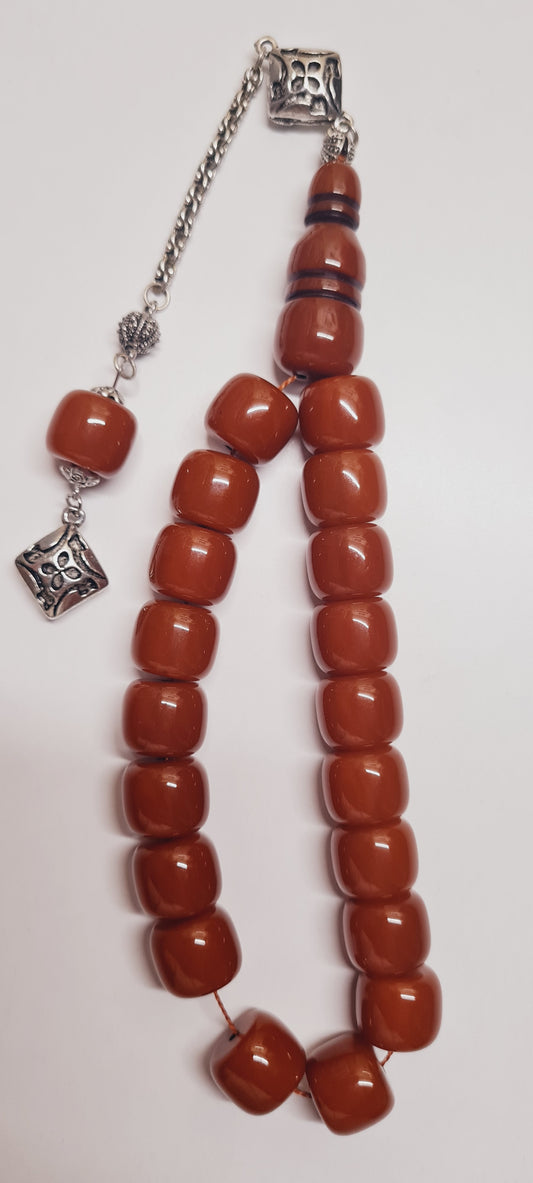 Collectible Dry Lathe Handmade Masterwork 15X12 MM Size Albanian Chain Tasseled Old Rod Cast Material Handmade Masterwork Prayer Beads 19 BIG HABBES