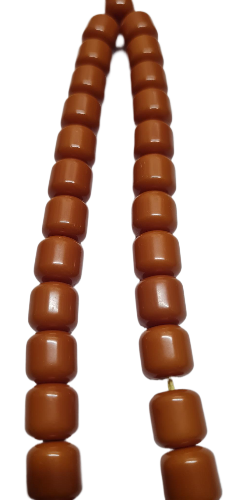 Kolleksiyonluk Kuru Torna El Yapımı Usta İşi 11X11 MM Ölçülerinde Püsküllü Eski Çubuk Döküm Malzemeden El yapımı Usta İşi Tespih