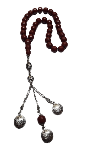 Collectible Dry Lathe Handmade Masterwork 13X12.5 MM Albanian Chain Tasseled Old Rod Cast Material Handmade Masterwork Rosary