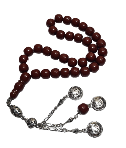 Collectible Dry Lathe Handmade Masterwork 13X12.5 MM Albanian Chain Tasseled Old Rod Cast Material Handmade Masterwork Rosary