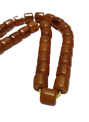 Kolleksiyonluk Kuru Torna El Yapımı Usta İşi 11X11 MM Ölçülerinde Püsküllü Eski Çubuk Döküm Malzemeden El yapımı Tespih