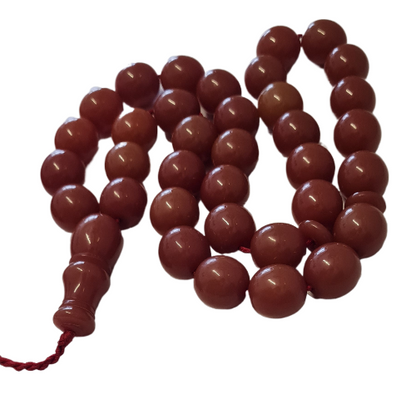 DEV BOY 172 Gram, 18x20 mm, 57 Santim, Usta İşi Kolleksiyonluk, Eski Döküm Traşlı Katalin Kolleksiyonluk Büyük Habbe Boy Tespih Özel Kadife Kutulu