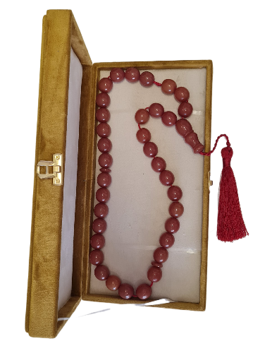 DEV BOY 172 Gram, 18x20 mm, 57 Santim, Usta İşi Kolleksiyonluk, Eski Döküm Traşlı Katalin Kolleksiyonluk Büyük Habbe Boy Tespih Özel Kadife Kutulu