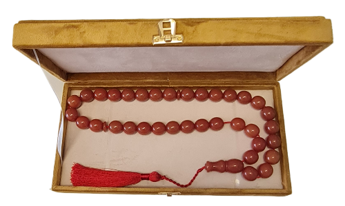 DEV BOY 172 Gram, 18x20 mm, 57 Santim, Usta İşi Kolleksiyonluk, Eski Döküm Traşlı Katalin Kolleksiyonluk Büyük Habbe Boy Tespih Özel Kadife Kutulu