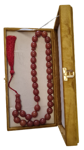 DEV BOY 172 Gram, 18x20 mm, 57 Santim, Usta İşi Kolleksiyonluk, Eski Döküm Traşlı Katalin Kolleksiyonluk Büyük Habbe Boy Tespih Özel Kadife Kutulu