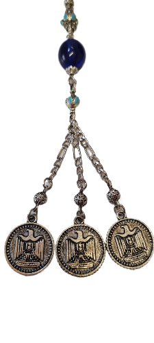 DEV BOY, Özel Kadife Kutusunda, 106 Gram, 14x18 mm, 49 cm, Şeffaf Çubuk Malzeme Ateş, Kolleksiyonluk Tespih, El yapımı Usta İşi Eski Usül Kuru Torna Yapımı Kolleksiyonluk Tespih (MAVİ)