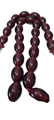 Dev Boy 112 Gram, 15x21mm, 61 Santim, Eski Obje Zar Malzemeden Yapılma Usta İşi Tespih, Kuru Torna, El yapımı, Mükemmel İşcilik, Kolleksiyonluk Özel Kadife Kutulu Tespih