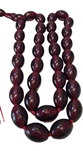 Dev Boy 112 Gram, 15x21mm, 61 Santim, Eski Obje Zar Malzemeden Yapılma Usta İşi Tespih, Kuru Torna, El yapımı, Mükemmel İşcilik, Kolleksiyonluk Özel Kadife Kutulu Tespih