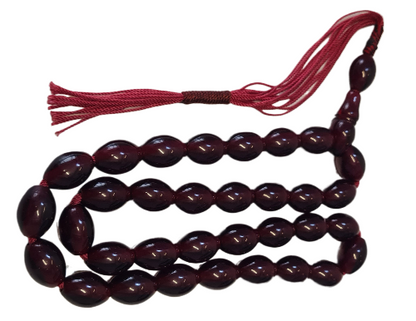 Dev Boy 112 Gram, 15x21mm, 61 Santim, Eski Obje Zar Malzemeden Yapılma Usta İşi Tespih, Kuru Torna, El yapımı, Mükemmel İşcilik, Kolleksiyonluk Özel Kadife Kutulu Tespih