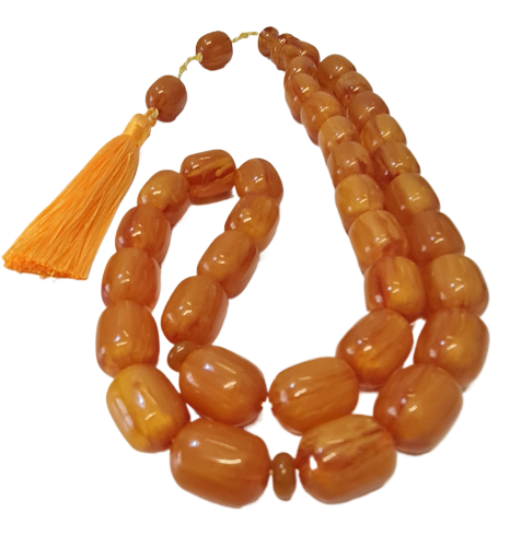 DEV BOY, Özel Kadife Kutulu Tespih, 126 Gram, 15x19 mm, 57 Santim Eski Döküm Katalin Çubuk Malzemeden Usta İşi El Yapımı, Kuru Torna İşcilik, Katalin Tespih, Mükemmel İşcilik, Kolleksiyonluk Tespih