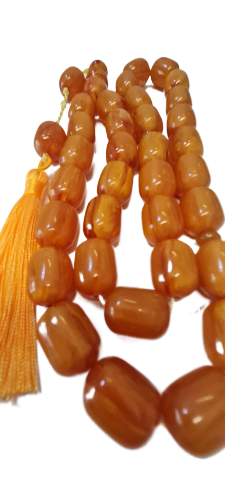 DEV BOY, Özel Kadife Kutulu Tespih, 126 Gram, 15x19 mm, 57 Santim Eski Döküm Katalin Çubuk Malzemeden Usta İşi El Yapımı, Kuru Torna İşcilik, Katalin Tespih, Mükemmel İşcilik, Kolleksiyonluk Tespih