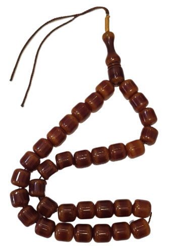 DEV BOY, Özel Kadife Kutusunda, 103 Gram, 15x15 mm, 48 Santim, Eski Döküm Katalin Çubuk Malzeme, Usta İşi Elyapımı, Kuru Torna Traşlanmış Mükemmel Kolleksiyonluk Katalin Tespih