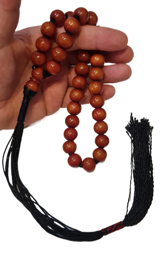Special Velvet Boxed, Large Size 73 Grams, 15x13 mm, 26 Centimeters, Old Katalin Material Rosary, Handmade, Masterwork Dry Lathe Collectible Katalin Rosary