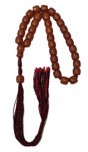 Special Velvet Box, 86 Grams, 15x14 mm, 55 Centimeters, Collectible Prayer Beads Made from Old Catalin Objects, Master Craftsmanship, Handmade Dry Lathe-Shaved Collectible Prayer Beads with Special Tassels
