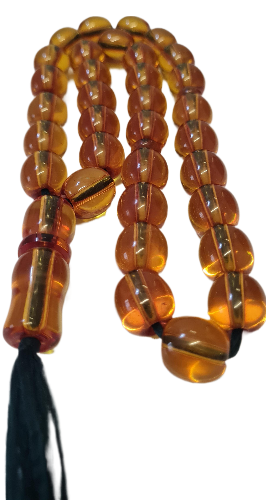 Masterpiece, Dry Lathe Handmade, 91 Grams, 15x16 mm, 31 Centimeters Length, German Dice Collectible Special Velvet Boxed Prayer Beads (OVAL CUT STONE) 