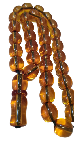 Usta İşi, Kuru Torna El yapımı, 91 Gram, 15x16 mm, 31 Santim Uzunluk, Alman Zarı Kolleksiyonluk Özel Kadife Kutulu Tespih Tespih (OVAL KESİM TAŞ)
