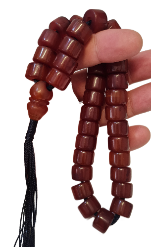 El Yapımı Eski Döküm Katalin Tespih 24 cm 78 Gr 15×11 mm