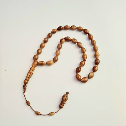 Nakkaş Master Craftsmanship Imame and Hitame Handmade Collectible Master Prayer Beads Kuka Tree 31 Gr, 9X14 mm 40 cm in Special Velvet Box