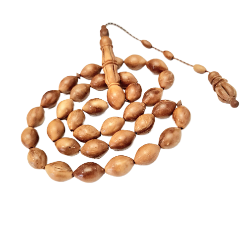 Nakkaş Master Craftsmanship Imame and Hitame Handmade Collectible Master Prayer Beads Kuka Tree 31 Gr, 9X14 mm 40 cm in Special Velvet Box