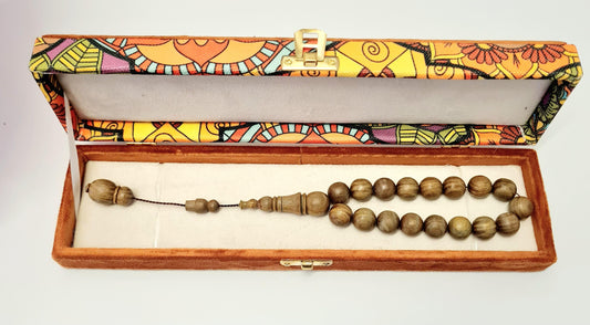 Master Handmade Ebony Collectible Wrist Size 17 Beaded Prayer Beads 18X18 mm 40 Gr Scented Ebony Prayer Beads in Special Velvet Box