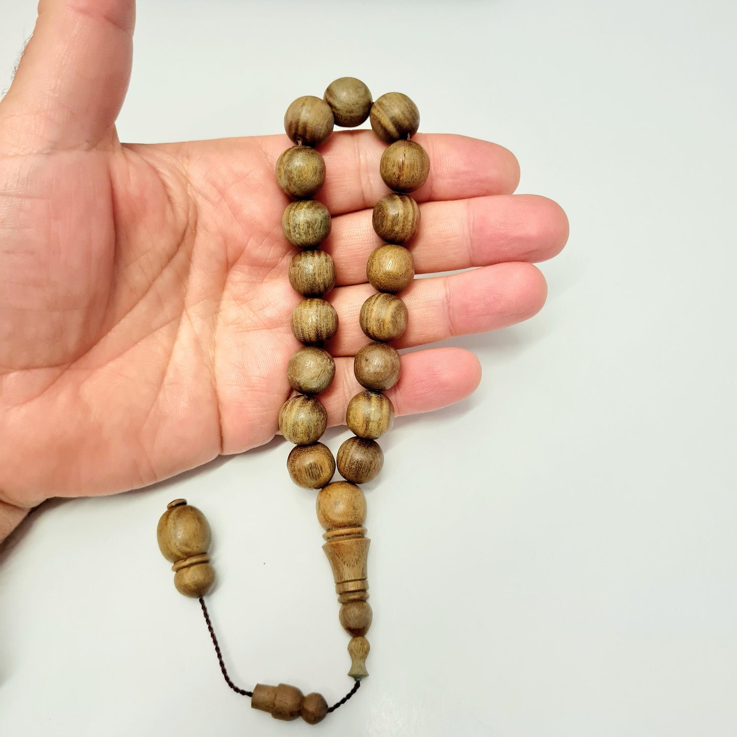 Master Handmade Ebony Collectible Wrist Size 17 Beaded Prayer Beads 18X18 mm 40 Gr Scented Ebony Prayer Beads in Special Velvet Box