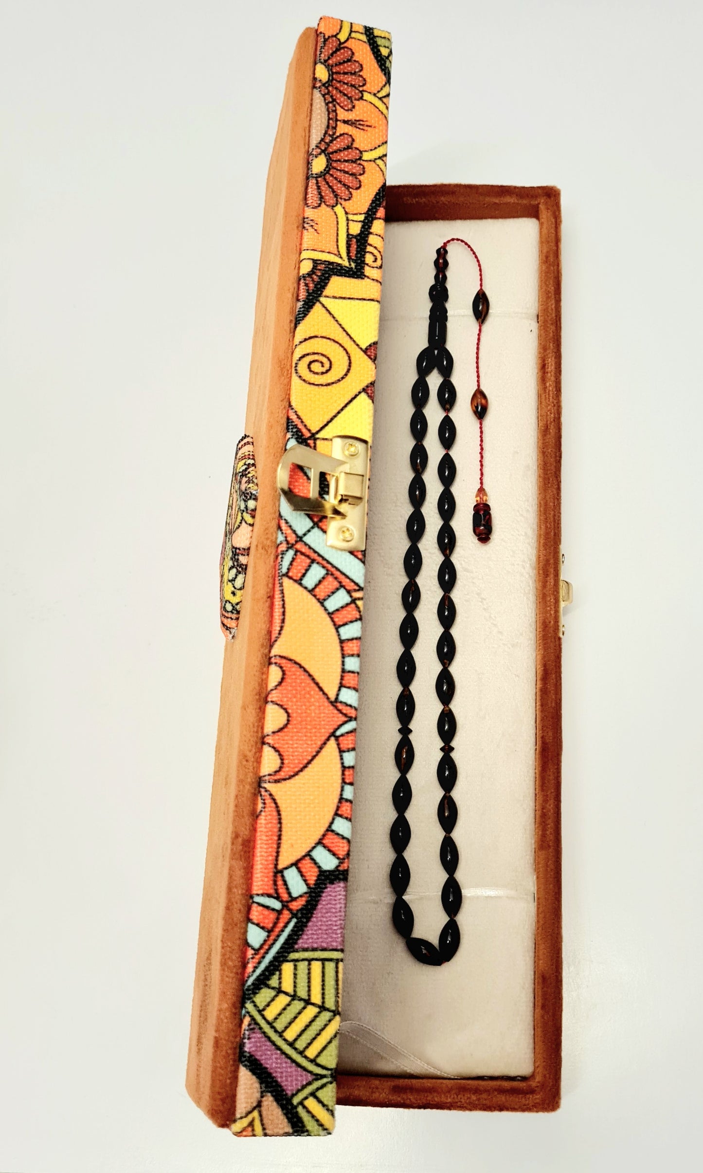 Master Handmade Caretta Caretta Turtle Collectible Prayer Beads in Special Velvet Box, Sequential System, Pen Workmanship, 6X10 mm, 34 cm, 10 Gr