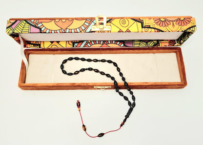 Master Handmade Caretta Caretta Turtle Collectible Prayer Beads in Special Velvet Box, Sequential System, Pen Workmanship, 6X10 mm, 34 cm, 10 Gr