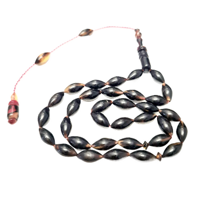 Master Handmade Caretta Caretta Turtle Collectible Prayer Beads in Special Velvet Box, Sequential System, Pen Workmanship, 6X10 mm, 34 cm, 10 Gr