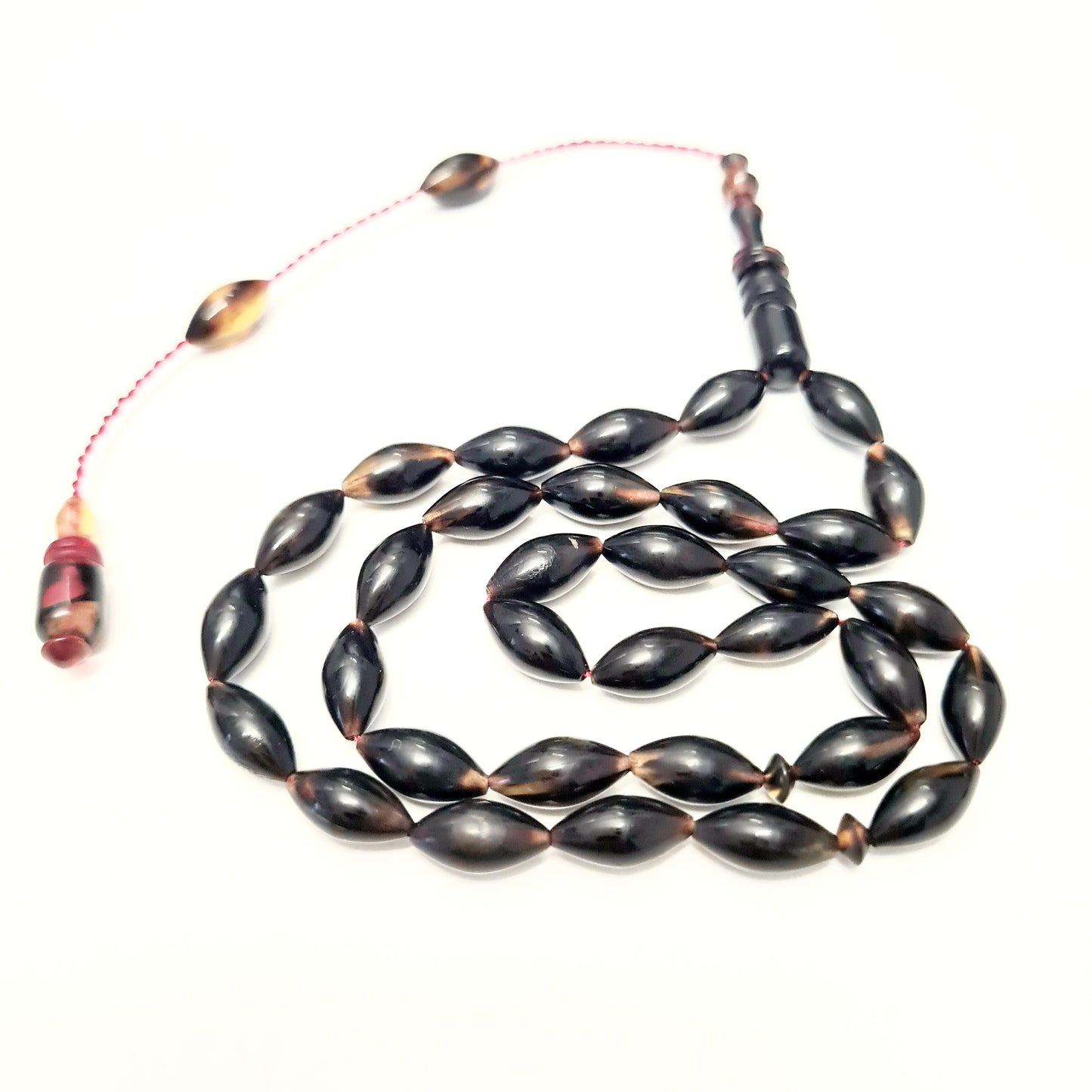 Master Handmade Caretta Caretta Turtle Collectible Prayer Beads in Special Velvet Box, Sequential System, Pen Workmanship, 6X10 mm, 34 cm, 10 Gr