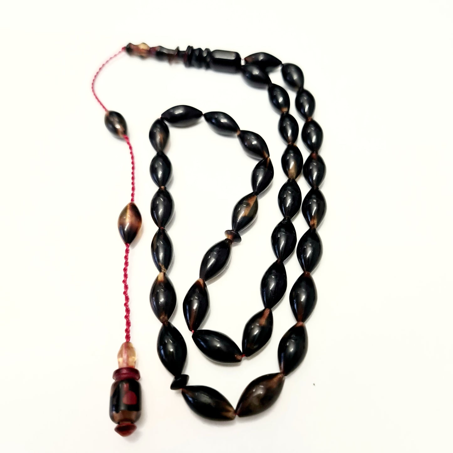 Master Handmade Caretta Caretta Turtle Collectible Prayer Beads in Special Velvet Box, Sequential System, Pen Workmanship, 6X10 mm, 34 cm, 10 Gr