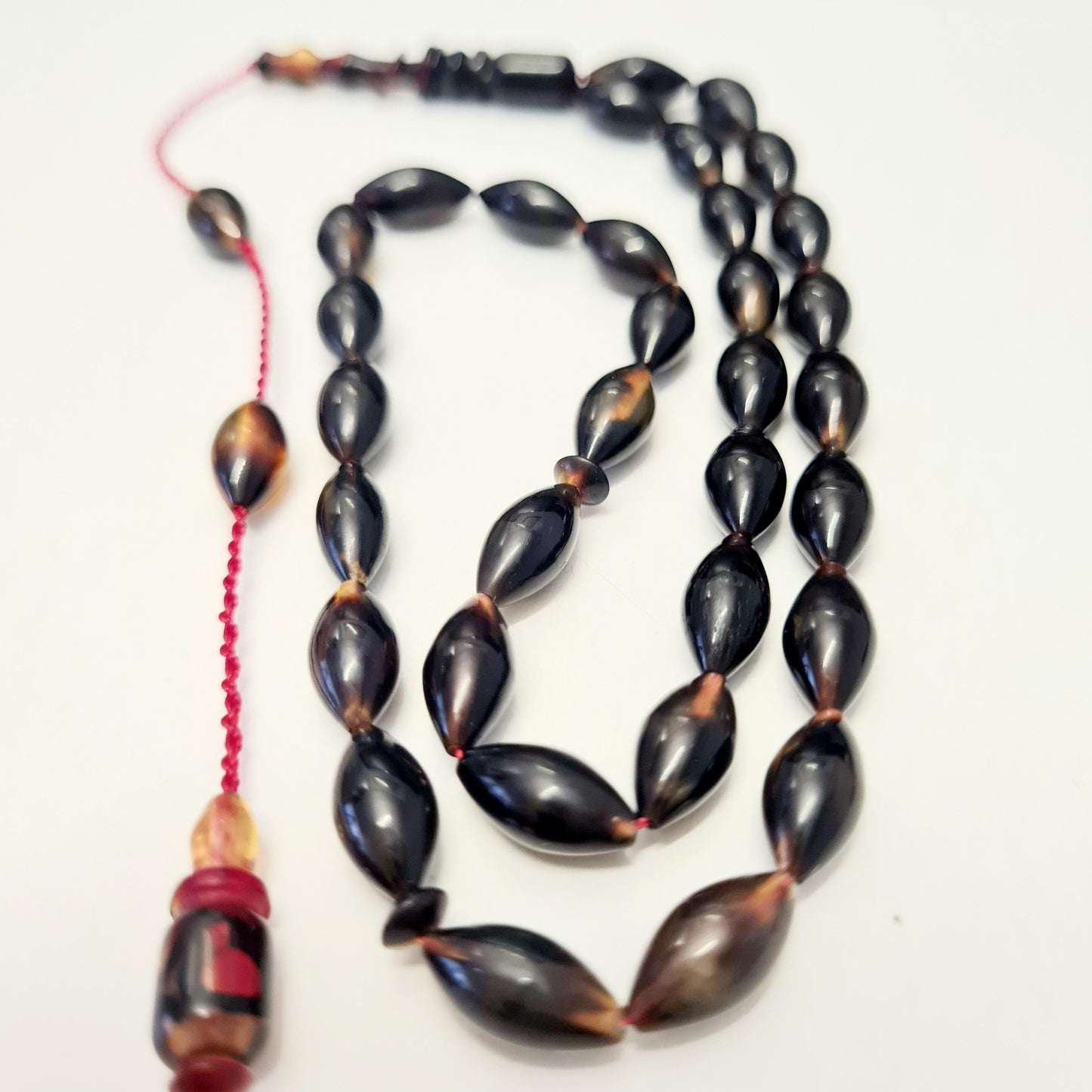 Master Handmade Caretta Caretta Turtle Collectible Prayer Beads in Special Velvet Box, Sequential System, Pen Workmanship, 6X10 mm, 34 cm, 10 Gr