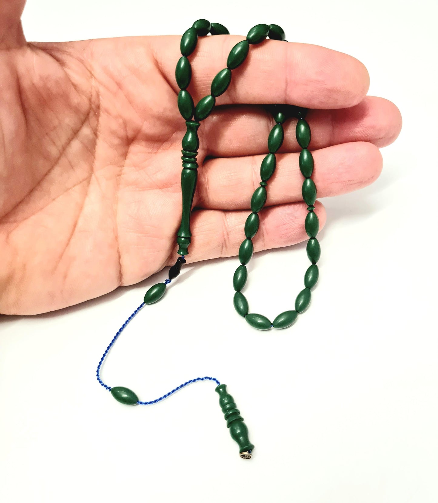 Katalin Prayer Beads Made from Bowling Balls in a Special Velvet Box, 5x10 mm 10 Gr, Dry Lathe Master Handwork Collectible Prayer Beads